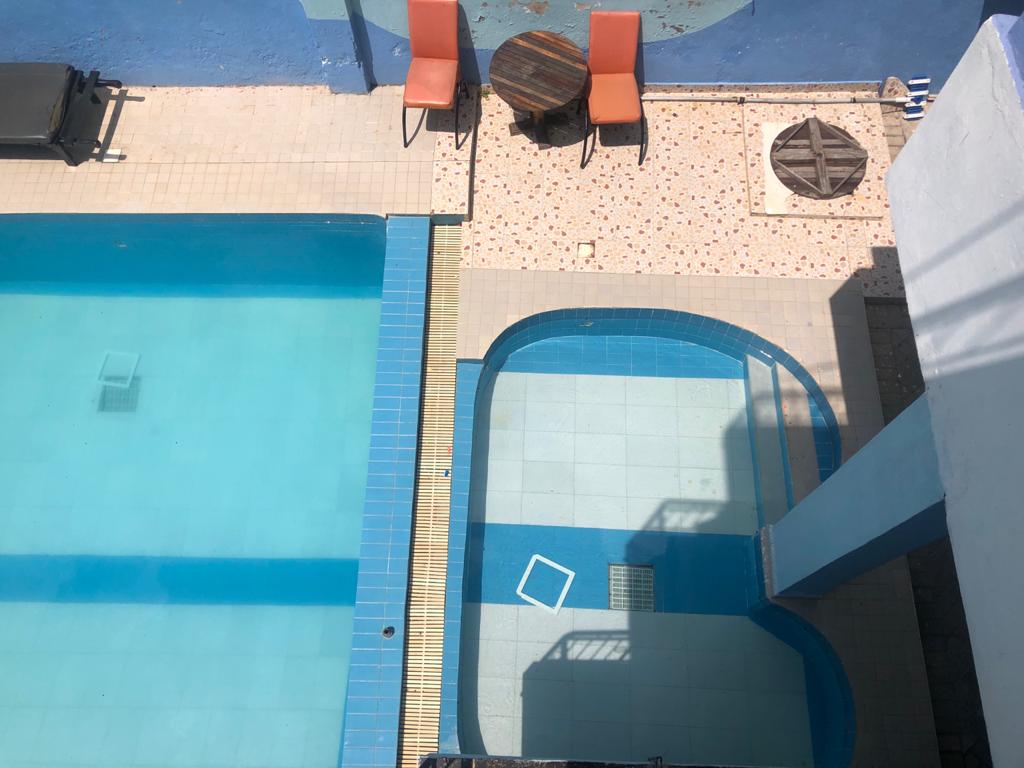 One bedroom with two beds